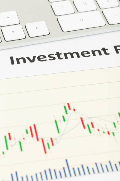 istock Investment report candle stick chart with keyboard 1037590734