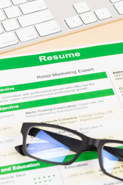 istock Resume with keyboard, document and information are mock-up 1037592082
