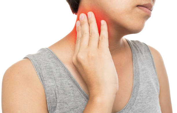 istock woman neck pain on white background 1037595804