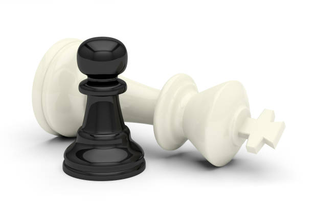 istock chess game king pawn black white victory defeat 1037600362