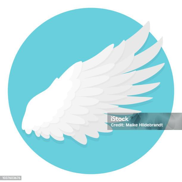 Wings Flat Design Icon Stock Illustration - Download Image Now - Aircraft Wing, Airplane, Angel