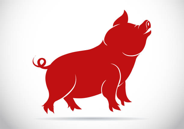 Pig silhouette icon Pig silhouette icon pig symbols stock illustrations