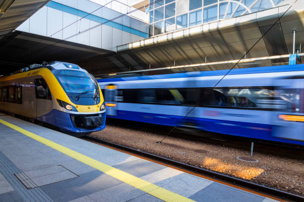 istock Modern train in main railway station in Krakow, Poland 1037620310