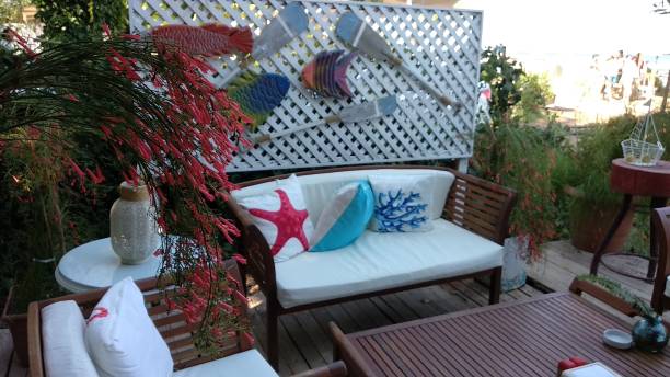 istock Outdoor decorative cafeteria seat and table 1037623778