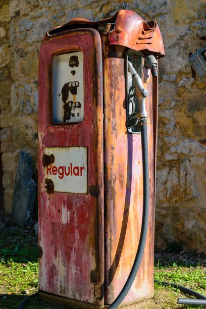 istock Vintage, aged gas pump 1037624512