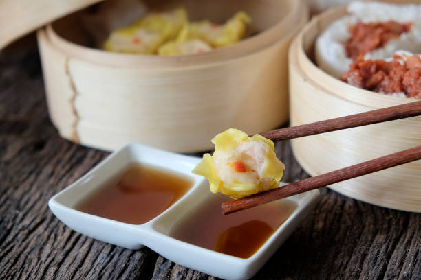 istock Closeup Shumai dumpling at a restaurant. 1037639496