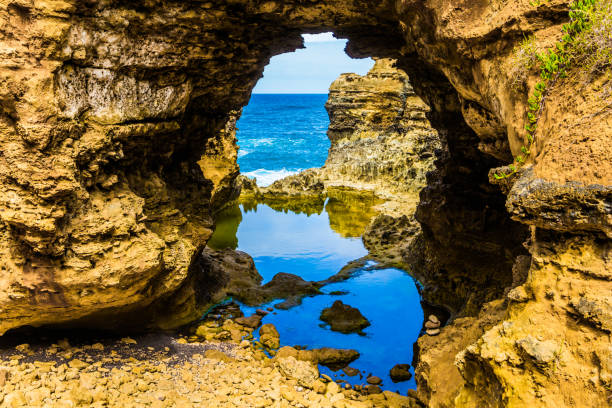 istock Puddle of quiet water in an arch 1037643746