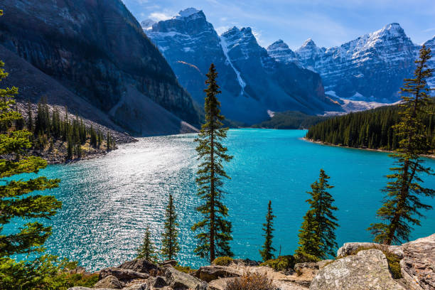 istock The sun is reflected in the icy water 1037643790
