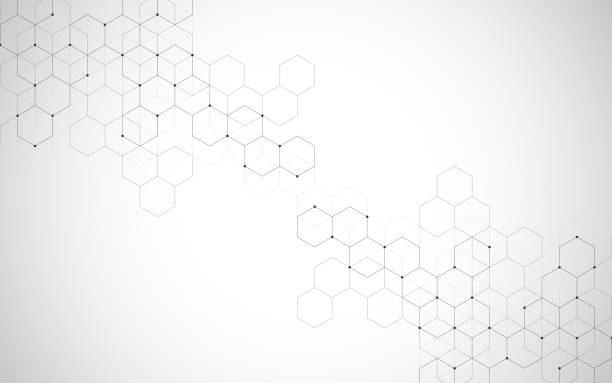 Vector hexagons pattern. Geometric abstract background with simple hexagonal elements. Medical, technology or science design. Vector hexagons pattern. Geometric abstract background with simple hexagonal elements. Medical, technology or science design hexagon stock illustrations