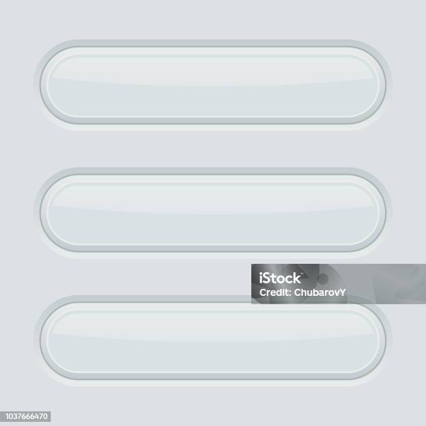 White Oval Buttons 3d Web Interface Elements Stock Illustration ...
