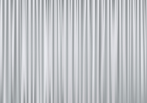 White curtains with folds background. Vector illustration.