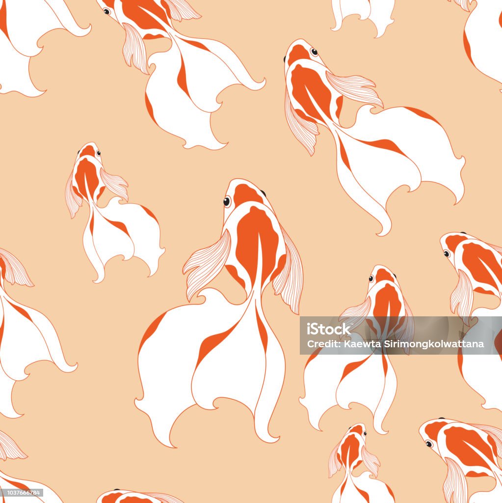 Goldfish Patterns Seamless Goldfish Pattern Background Stock Illustration - Download ...