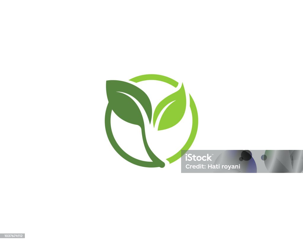 Hoja ir logo verde naturaleza - arte vectorial de Ícono libre de derechos
