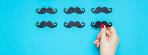 istock Paper moustaches for men fathers dad concept 1037674424