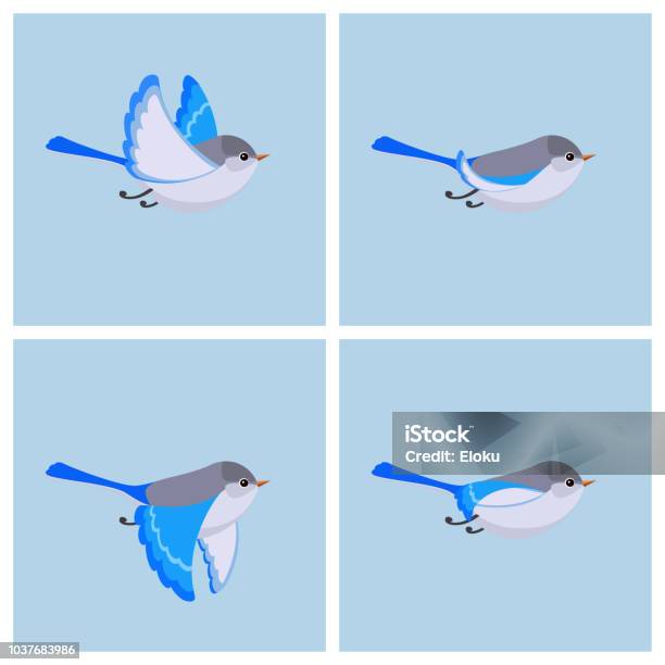 すばらしい妖精ミソサザイ アニメーションのスプライト シートを飛んでください - 鳥のベクターアート素材や画像を多数ご用意 - 鳥, 飛ぶ, マンガ