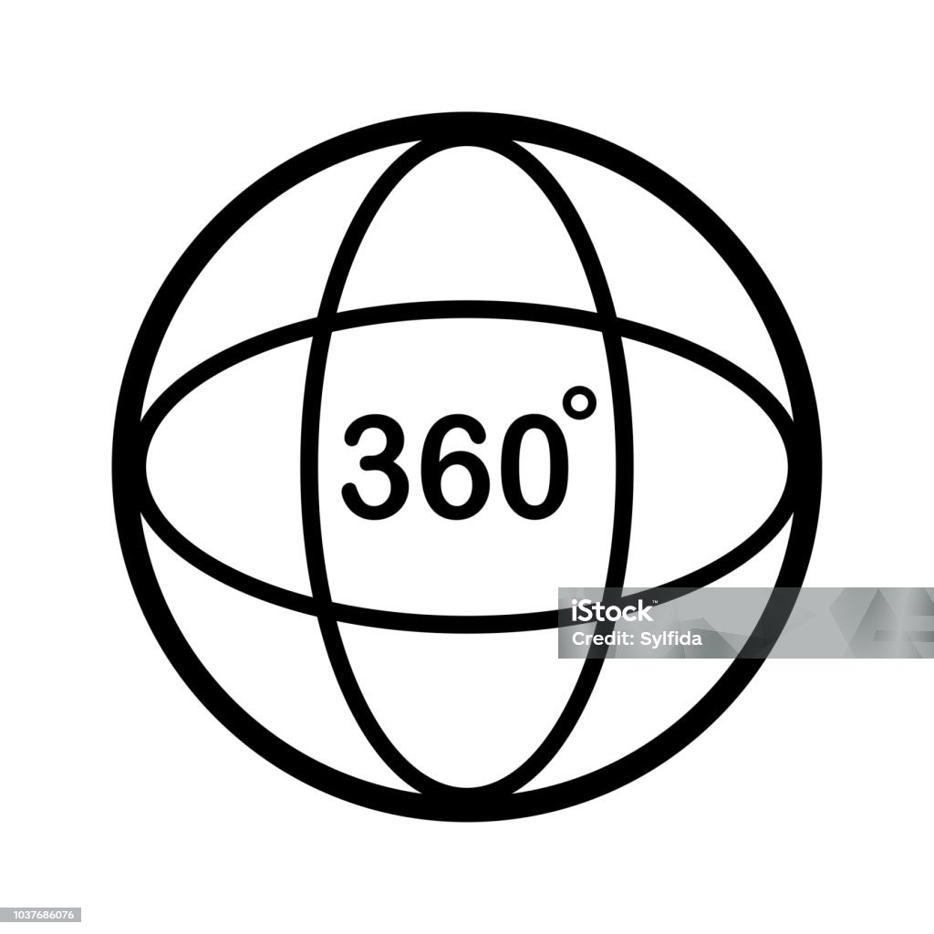 360 degree icon. Outline design. Vector Illustration 360-Degree View stock vector