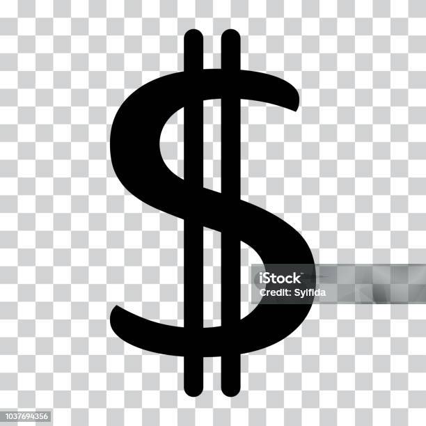 Dollar Sign Usd Currency Symbol Money Label Black Icon On Transparent Background Vector Illustration Stock Illustration - Download Image Now