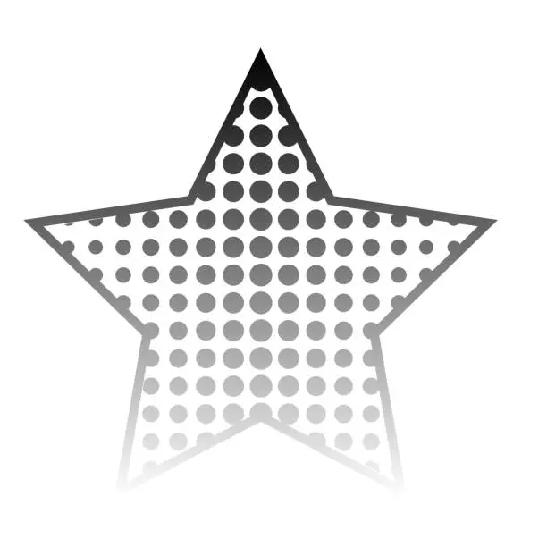 Vector illustration of Figure of a star with black dots. Vector illustration