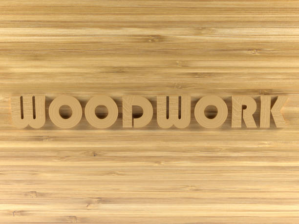 istock Wooden background with text of woodwork, 3D illustration. 1037699524