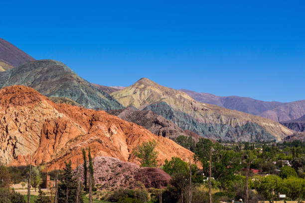 cerro de los siete colores - purmamarca en la provincia de jujuy - argentina - photography north america cactus plant fotografías e imágenes de stock