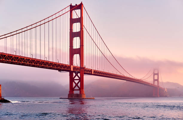 Golden Gate Bridge at sunrise, San Francisco, California