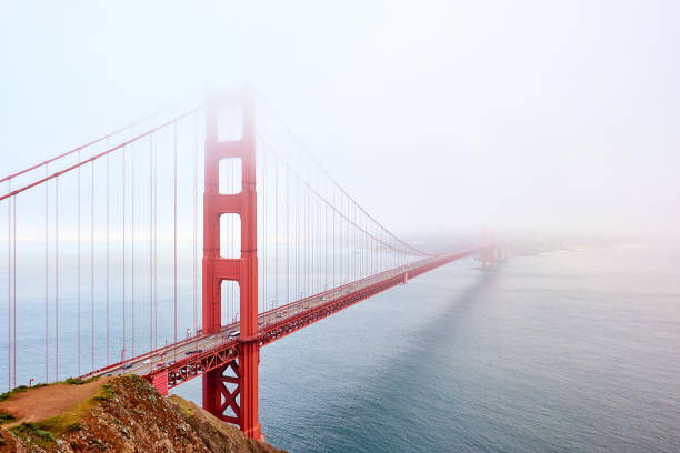 istock Golden Gate Bridge view at foggy day 1037700068