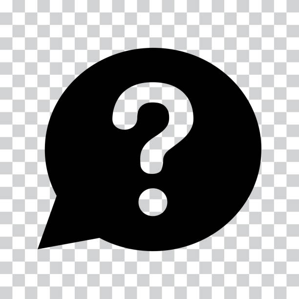 Question mark sign in black speech balloon. Help icon on a transparent background. Vector illustration Question mark sign in black speech balloon. Help icon on a transparent background. Vector illustration question stock illustrations