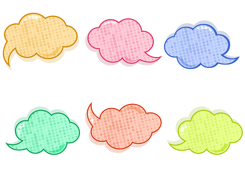 Dialog Box Banner Colorful Set Dialog Box Banner Set Colored Empty Cloud With Dots Vector ...