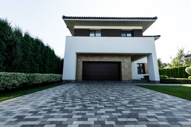 istock exterior of new modern house with empty parking 1037713096