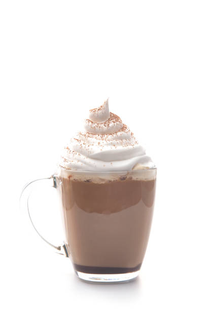 istock Hot Mocha with Whipped Cream on a White Background 1037732720