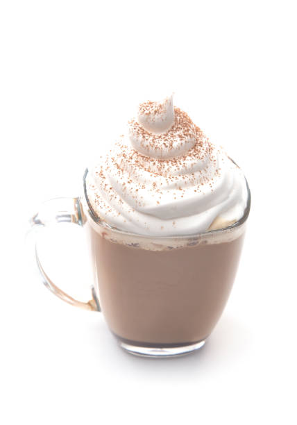 istock Hot Mocha with Whipped Cream on a White Background 1037732874