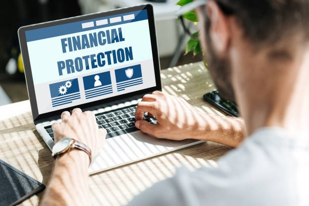 istock back view of man using laptop with financial protection website 1037736322