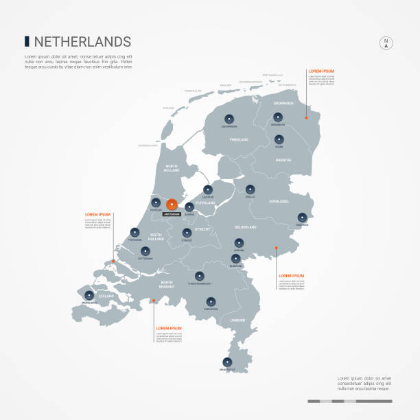 オランダ インフォ グラフィック マップのベクトル図です。 - symbol infographic circle vector点のイラスト素材／クリップアート素材／マンガ素材／アイコン素材