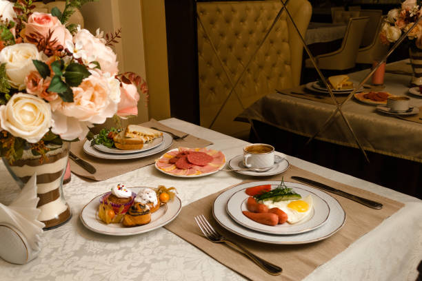 istock delicious breakfast for two at the luxury hotel 1037750458