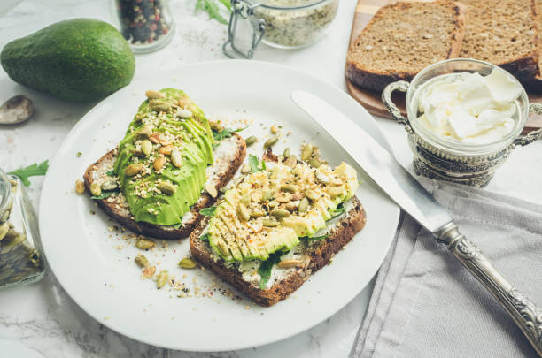 istock Healthy avocado toasts 1037811360