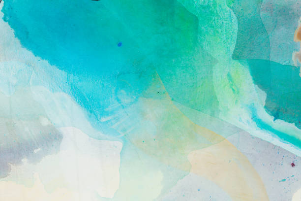 Abstract painting with green tones. High resolution photo.
