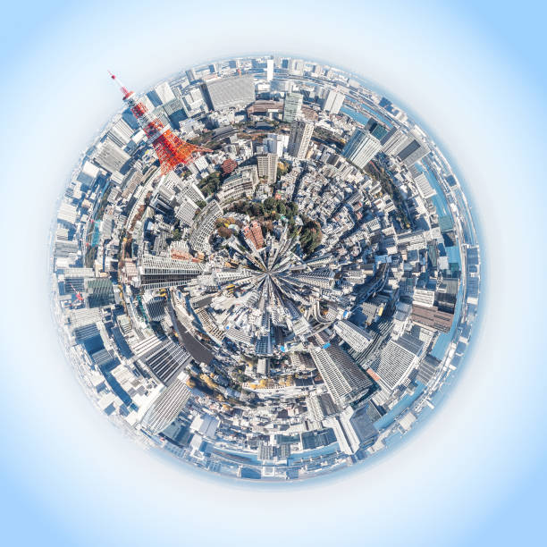 istock circle panoramic modern city view in Tokyo, Japan 1037825622