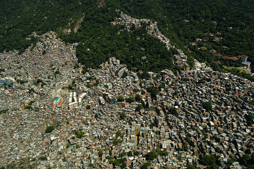 Vista aérea de chabolas de Río de Janeiro photo