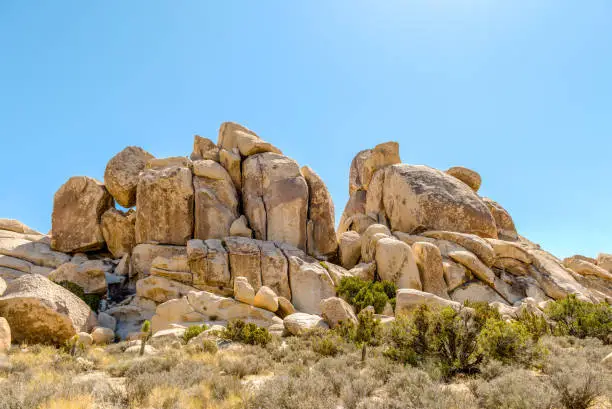 Granite boulders in the Hall of Horrors area of Joshua Tree National Park, California