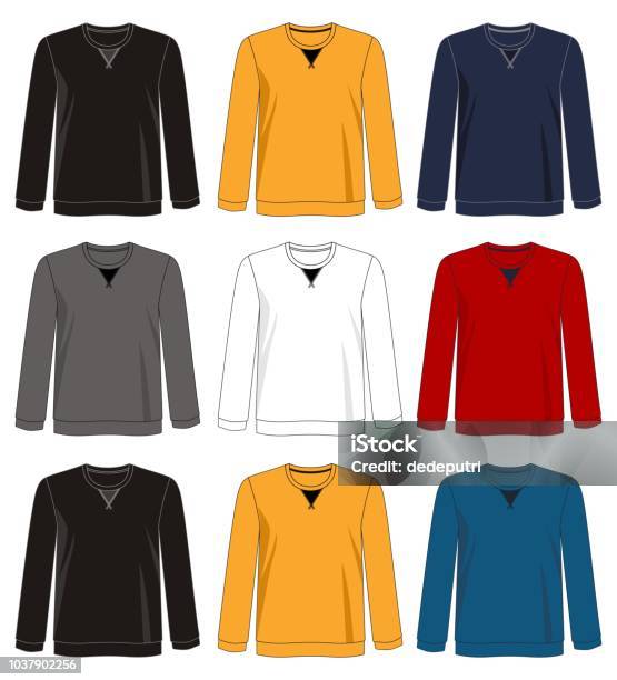 Design Vector Template Shirt Stock Illustration - Download Image Now - Back, Blank, Blue