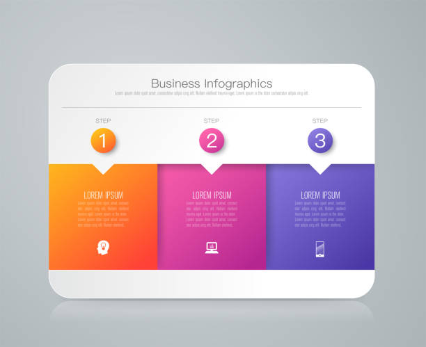 인포 그래픽 디자인 벡터와 비즈니스 아이콘 3 옵션. - infographic diagram three dimensional shape data stock illustrations