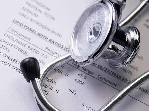 istock Stethoscope on blood test report 1037927490