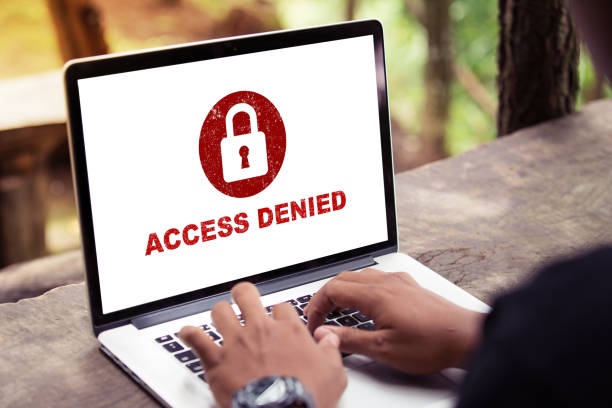 istock Your access is denied on laptop screen concept, protection security system 1037950964