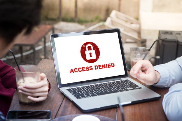 istock Your access is denied on laptop screen concept, protection security system 1037964742