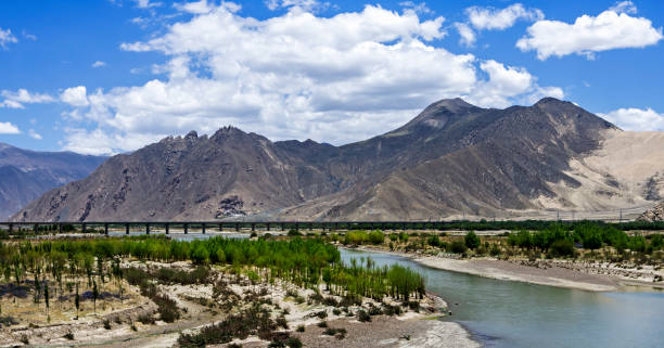 istock Desert and mountain over blue sky and white clouds on altiplano