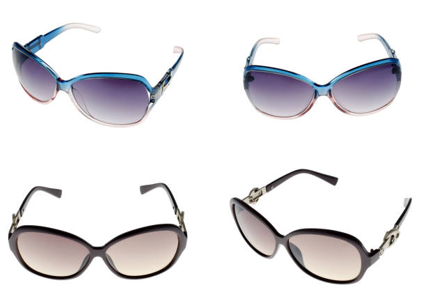 istock Set of beautiful sunglasses isolated on white background. 1037986786