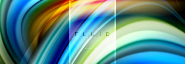 istock Fluid colors abstract background colorful poster, twisted liquid design on black, colorful marble or plastic wave texture backdrop, multicolored template for business or technology presentation or web brochure cover layout, wallpaper 1037992190
