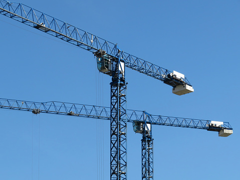 Tower cranes on construction site