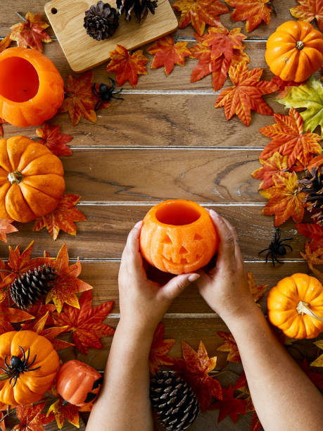 istock Hand Happy Halloween background concept for banner text. 1038021352