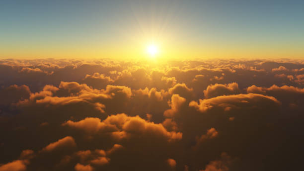 istock Beautiful And Realistic Sunrise Over The Clouds 1038029676